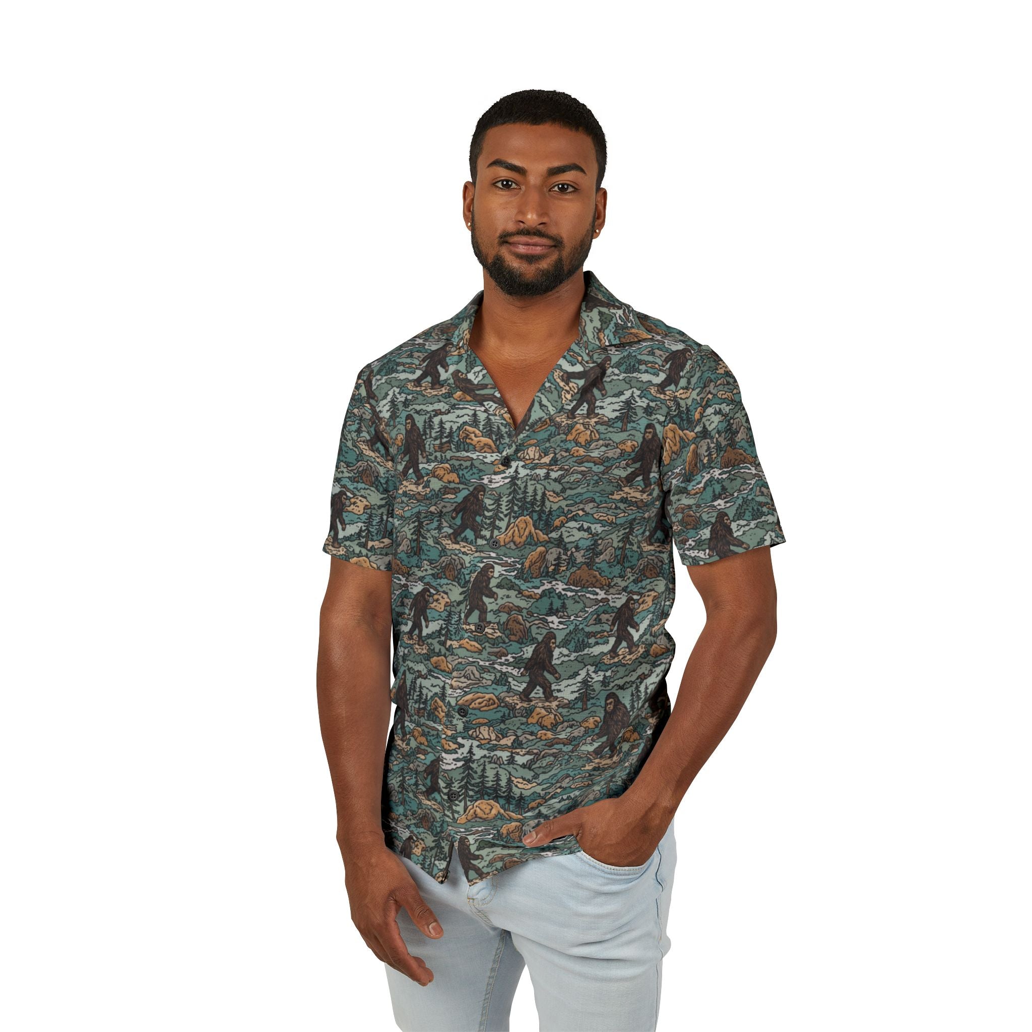 Squatch Camo Short Sleeve Hiking Shirt